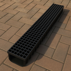 Zwarte goot 100cm (incl. uitloop per set)