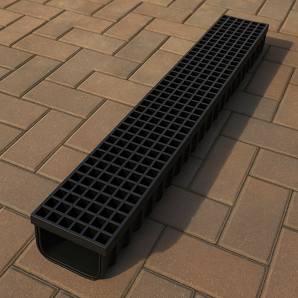 Zwarte goot 100cm (incl. uitloop per set)
